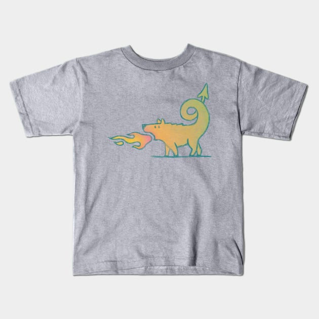 Dinkum,  the Dragon Dingo - for light background Kids T-Shirt by BrownWoodRobot